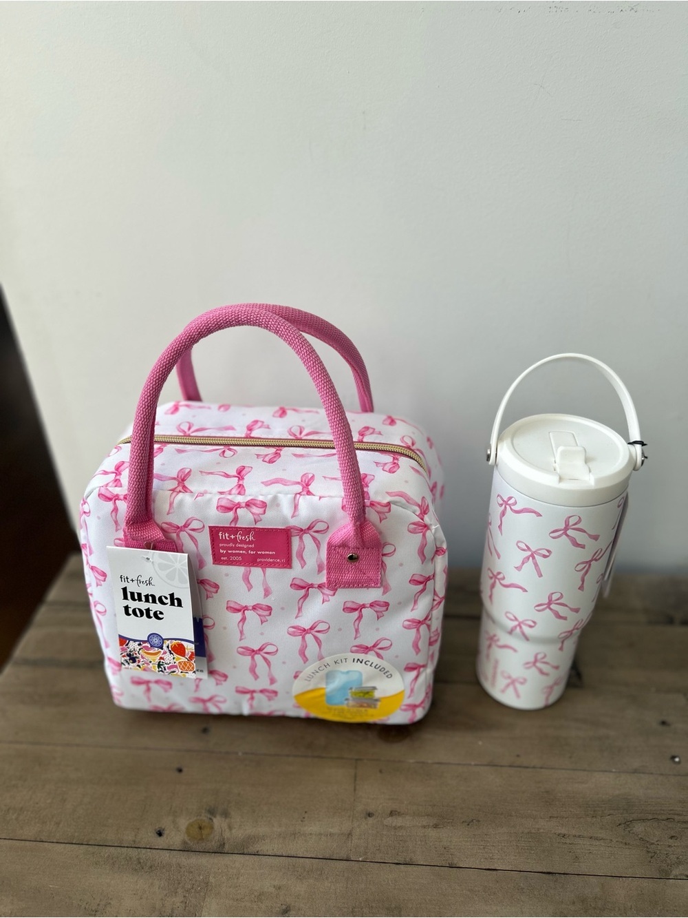 NWT Fit & Fresh Pink Coquette Bow Lunch Bag & Tumbler Set 🎀 - Picture 5 of 8